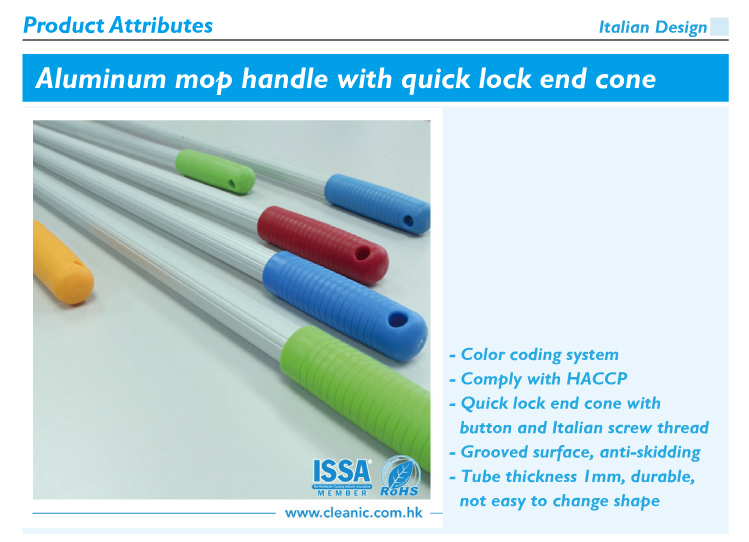 CT Aluminum Handle With Hole  Ø23.5mm - Cleanic Cleaning Equipment